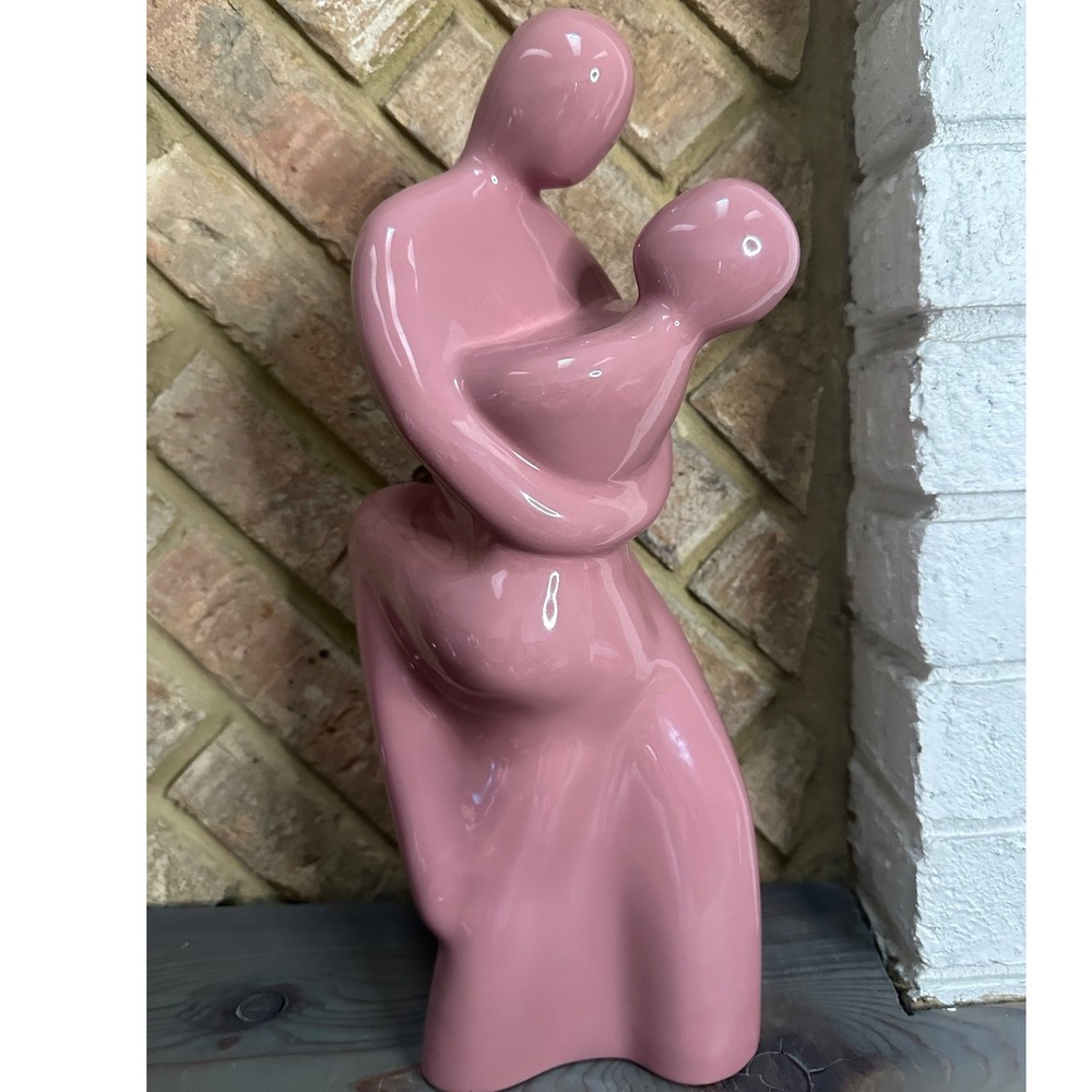 MCM Abstract Tango Dancers 80s Royal Haeger Mauve Pink Sculpture 15 Inch